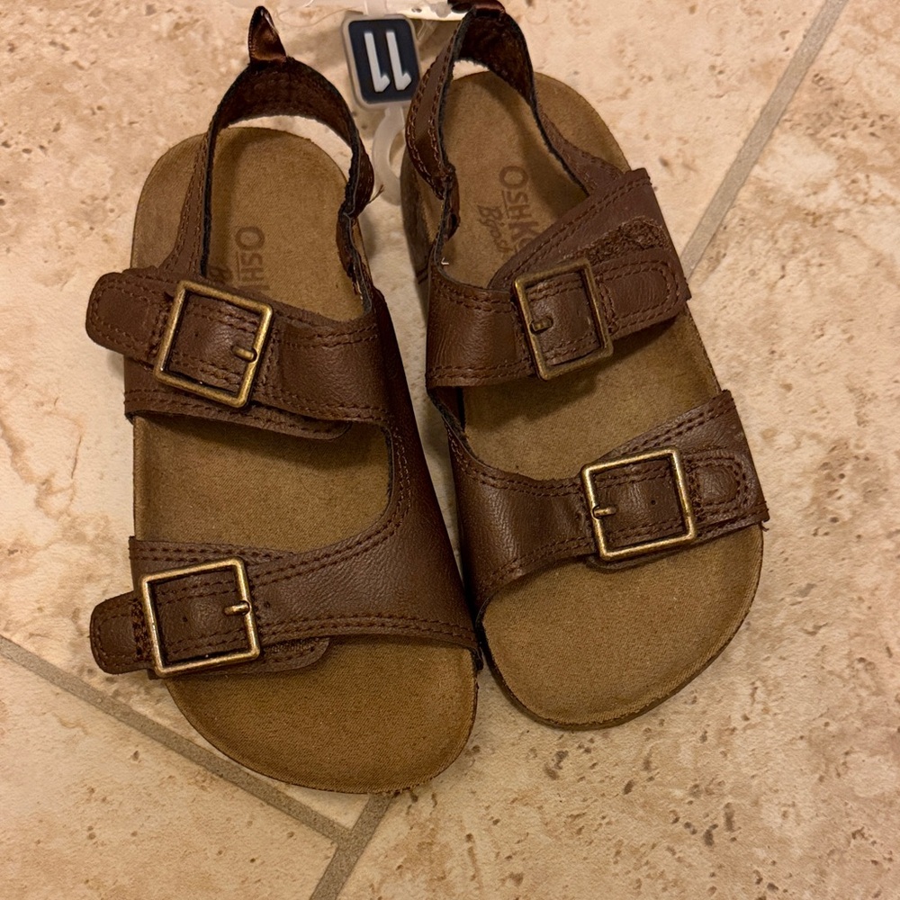 OshKosh B'gosh Brown Buckle Strap Kids Sandals